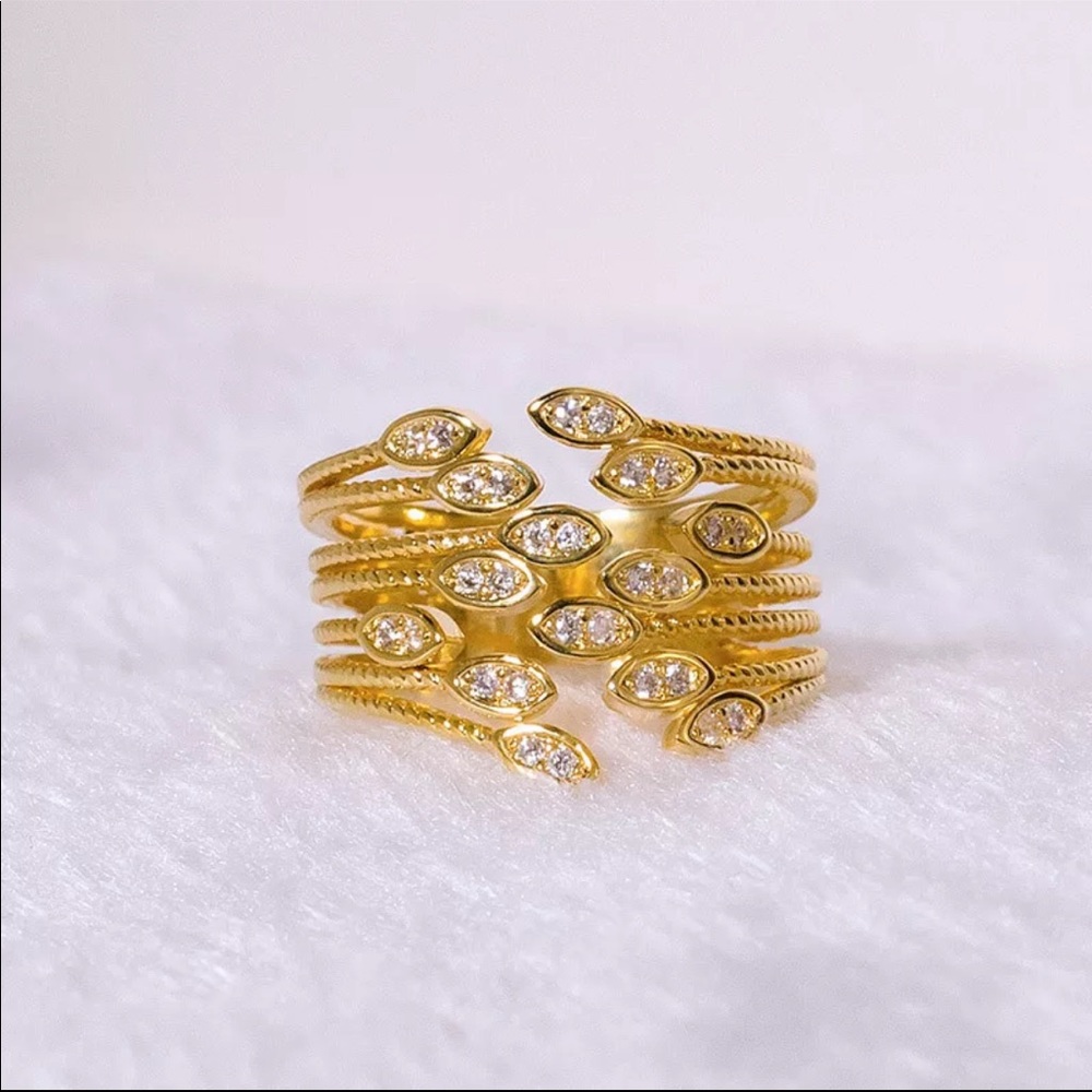 New Women’s Yellow Gold Diamond Adjustable Ring - Picture 4 of 4